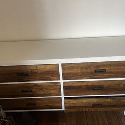 White And Brown Dresser Moving Sale!
