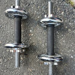 Pairs Of 5 And 15 Pound Dumbbells For Workouts 