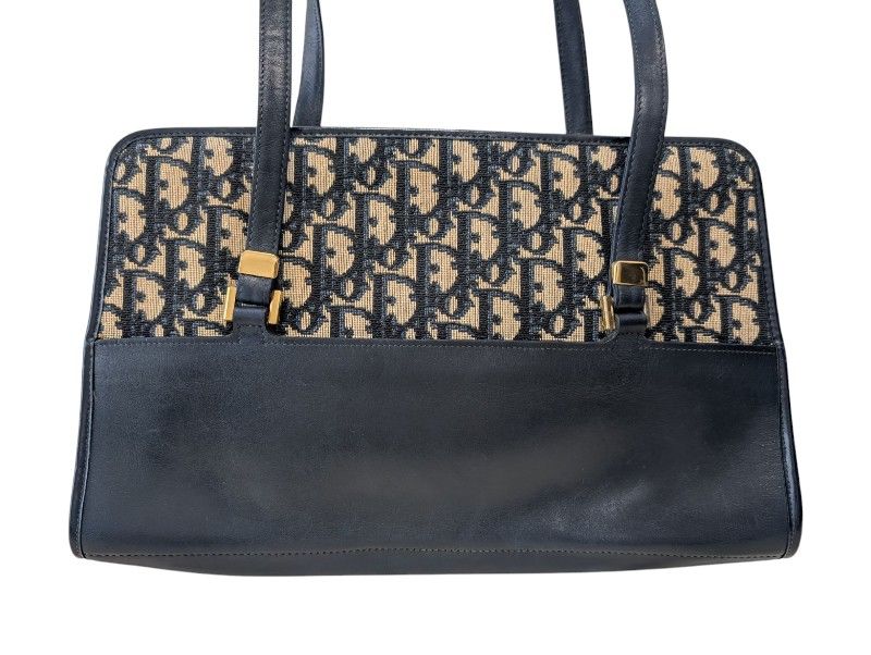 Christian Dior Shoulder bag Trotter Canvas Navy Vintage