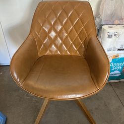 Vintage Mid Century Modern Tufted Leather Chair