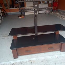 Wood and Glass T.V. Stand
