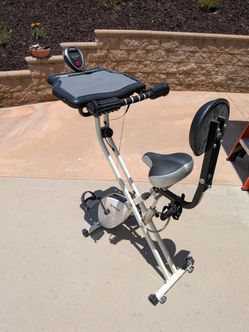Exercise bike with desk