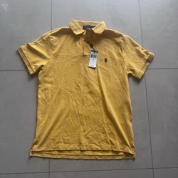 Polo Ralph Lauren Men's Yellow Custom Slim Fit Polo Shirt Little Pony Sz M NWT