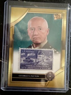 George S. Patton Original 1953 U.S. Postage Stamp Relic Card – Pieces of the Past