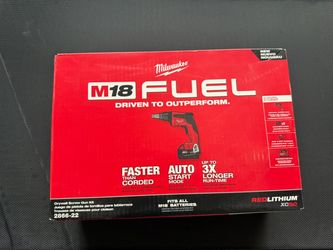 Brand new M18 FUEL 18V Lithium-Ion Brushless Cordless Drywall Screw Gun Kit with (2) 5.0Ah Batteries, Charger and Tool Bag
