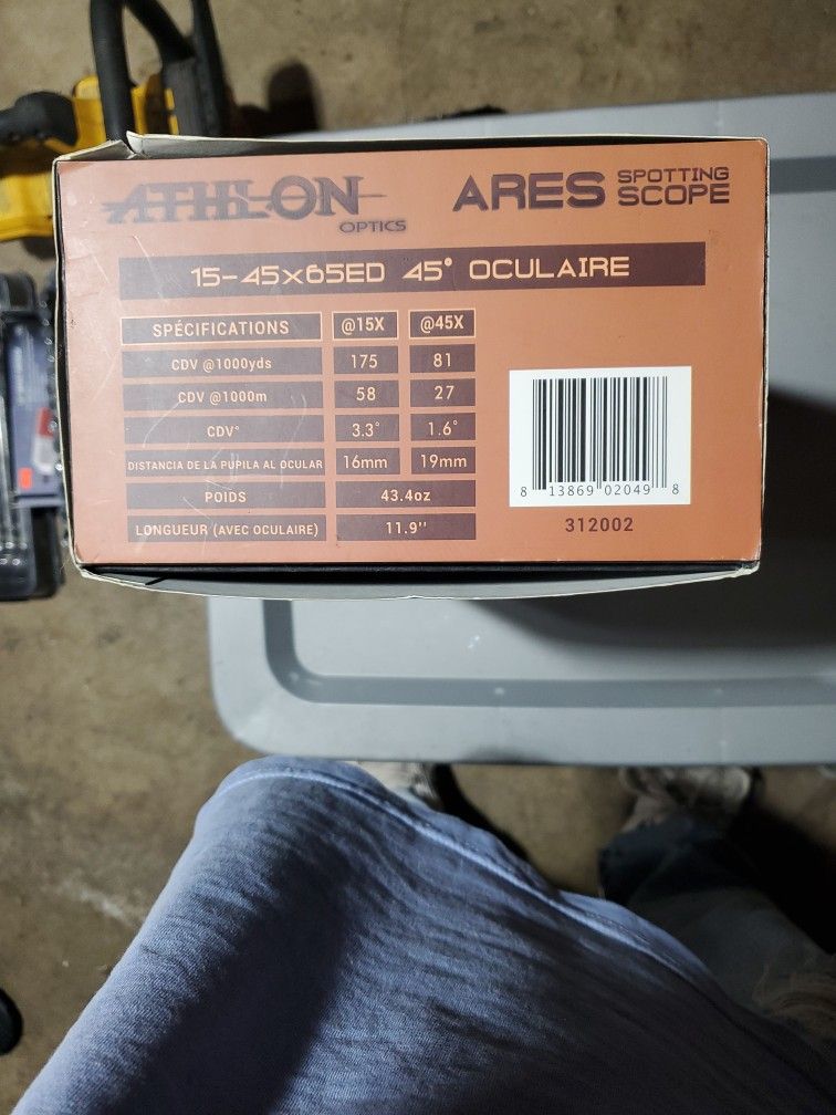 Athlon Optics Ares Spotting 15-45×65ed 45° Oculaire 312002