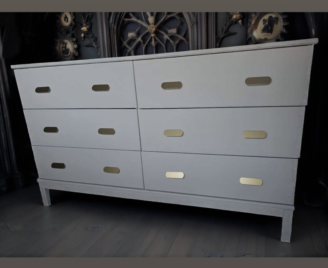 White Solid Wood Dresser 