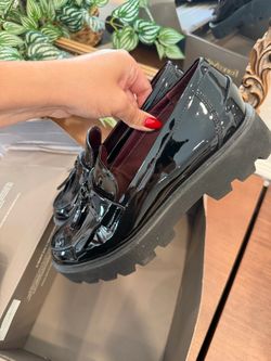 Franco Senna Black Patent Leather Platform Loafers