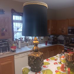 Mid Century Baroque Bronze Color Brown Gold and Black Brutalist Lamp.