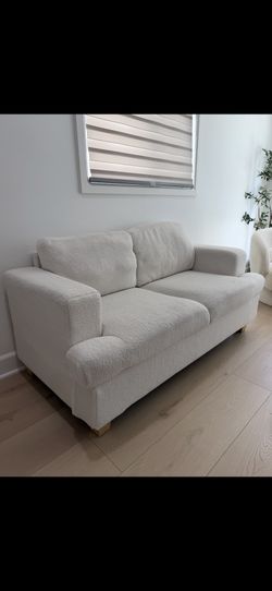 White Boucle 2 Seater