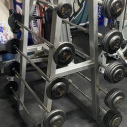 Fixed Barbells With Rack