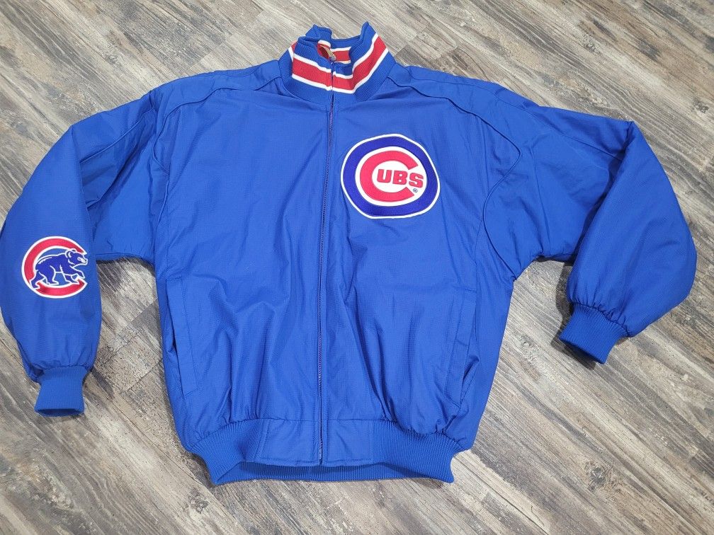 Vtg CHICAGO CUBS Majestic Authentic  Dugout warm Jacket Blue Men's Size L