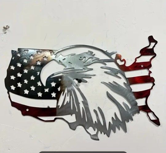 American Flag Eagle , Indoor/Outdoor - Metal