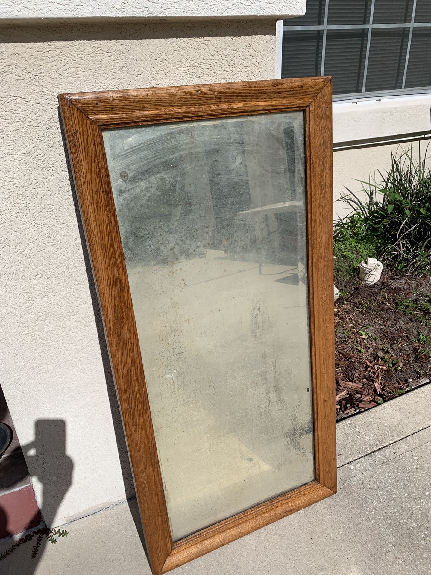 Antique Mirror in Heavy Wood Frame