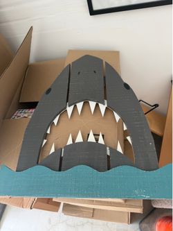 Wood shark decor