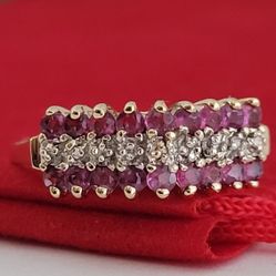 ❤️10k Size 7.75 Precious Solid Yellow Gold Rubies and Diamond Tiara Ring!/ Anillo de Oro con Rubíes y Diamantes! 👌🎁Post Tags: 10k 14k