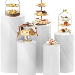 🤍 Cylinder Pedestal Stands (Set of 3 or 5) 🤍