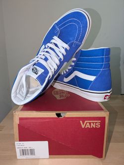 Vans Sk8-Hi Blue & White/ Woman's 10 Men's 8.5