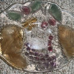 Vintage Savoir Vivre Crystal Cornucopia Bowls & Serving Bowl