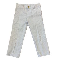 NWT Boy Tidal Blue and White Stripes Seersucker Trousers Janie & Jack Sz 3