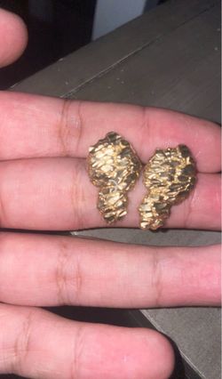 Gold nugget earrings