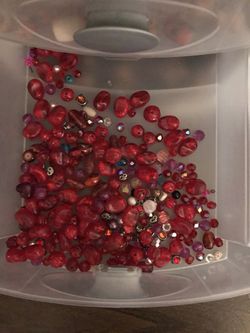 Assorted red beads