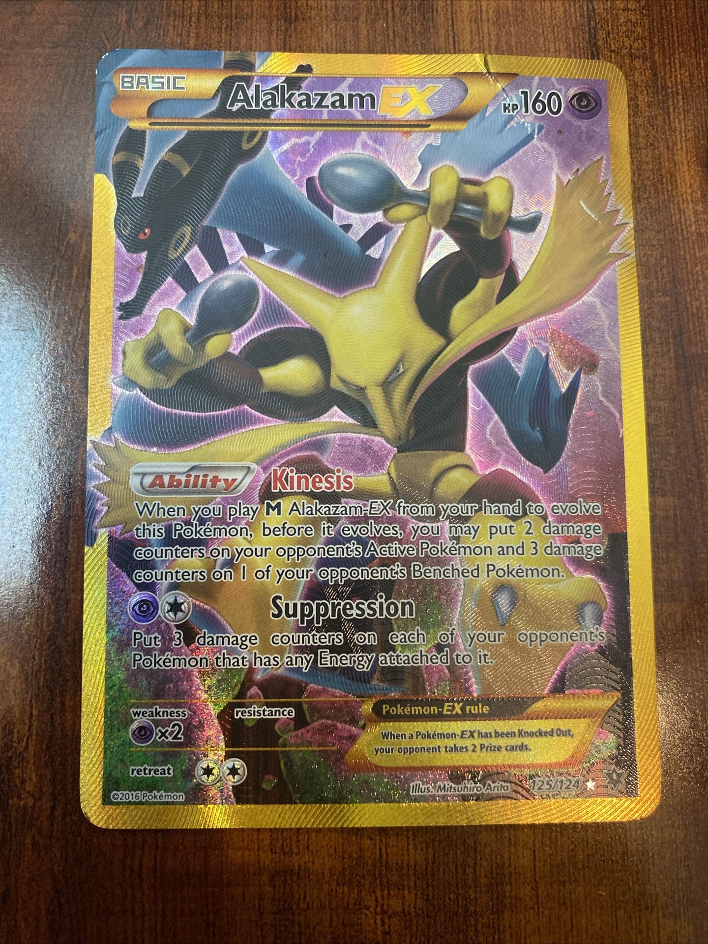 Pokemon Alakazam XY Fates Collide Full Art Secret Rare Holo 125/124 🔮