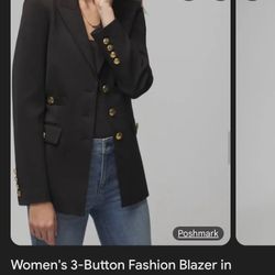 White House Black Market Black Blazer With A Gold Buttons Size 6