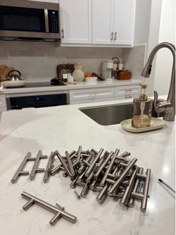 Brushed Nickel T-Bar Cabinet Pulls