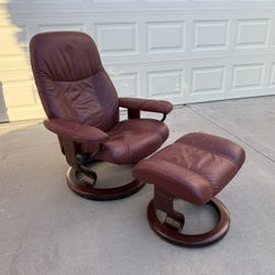 Ekornes Stressless “ Diplomat “ Recliner and Ottoman