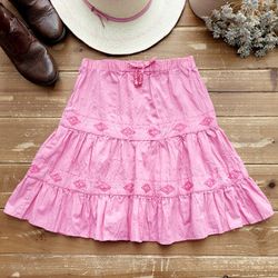 SIZE 6X GIRLS COTTON EMBROIDERED KNEE LENGTH SKIRT