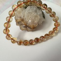 New Cintrine stretchy beaded bracelet 8mm beads 7 inch