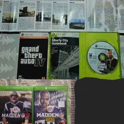 XBOX 360 GRAND THEFT AUTO IV & XBOX ONE MADDEN 25 (14) &  MADDEN 18 GOAT EDITION ALL 3 GAMES COME WITH EVERYTHING 