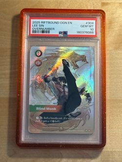 2025 RIFTBOUND: LEAGUE OF LEGENDS OVERNUMBER #304 LEE SIN - BLIND MONK PSA 10