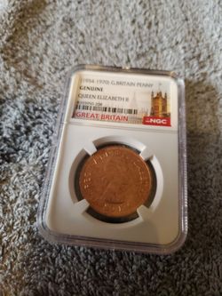 NGC Certified Great Britain Penny Queen Elizabeth II