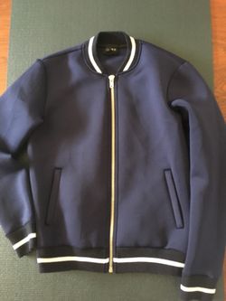 Men Forever 21 - Dark Blue Modern Jacket (Size Small)