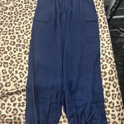 Navy Blue Silk Victoria’s Secret PINK pants 