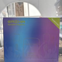 Bluetooth Karaoke Machine w/ 2 Wireless Mics, RGB Lights, USB-C – New