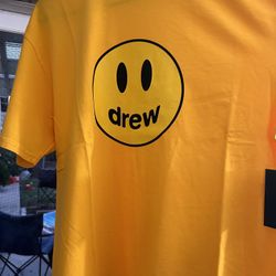 New In Bag Drew House Mascot T-Shirt Size Medium Golden Yellow