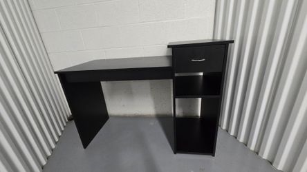Black style design Desk with Drawer and Shelves