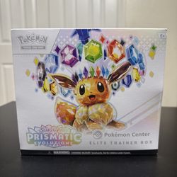 Pokemon Prismatic Evolutions ETB Elite Trainer Box Pokemon Center Exclusive
