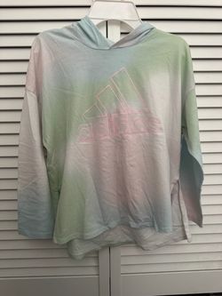 Adidas Girls Tie Dye Long Sleeve pullover Hoodie Shirt Size S Loose Fit Worn once only