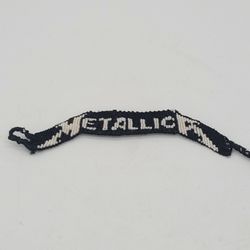 Metallica Friendship Bracelet Handmade Embroidery Floss Adjustable Black White 1
