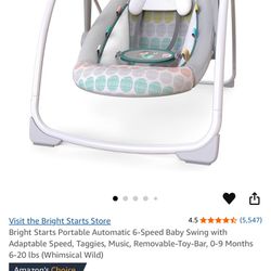 Portable Automatic 6-speed Baby Swing With Adaptable Speed