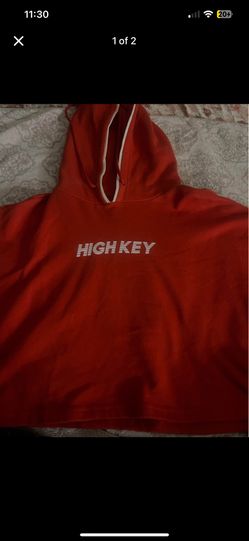 Forever 21 Red Hoodie with 'High Key' Print