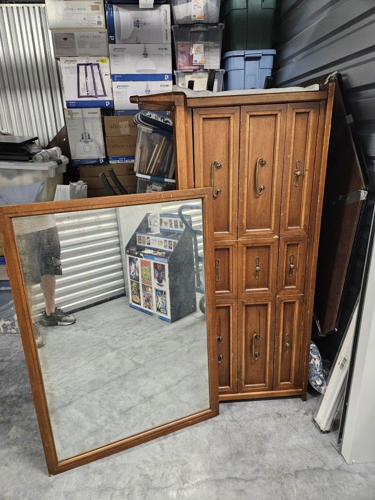 Solid Wood Dresser And Mirror