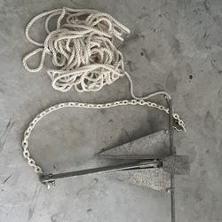 Large Aluminum Boat Anchor With Chain And Rope