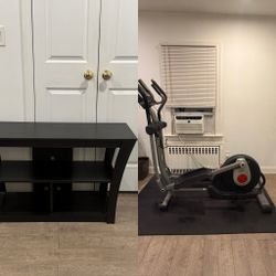 Chocolate Brown Tv Stand And Elliptical
