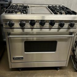 VIKING 36”WIDE DUAL FUEL RANGE STOVE STAINLESS STEEL 