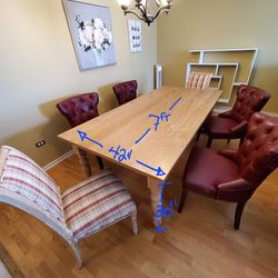 PIER 1 SOLID WOOD DINING ROOM TABLE AND CHAIRS